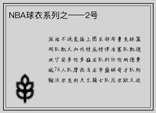 NBA球衣系列之——2号